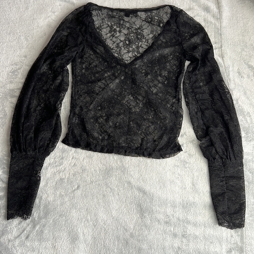 NWOT Widow Midnight Hour Victorian Blouse Top Black Size Small - Picture 11 of 14